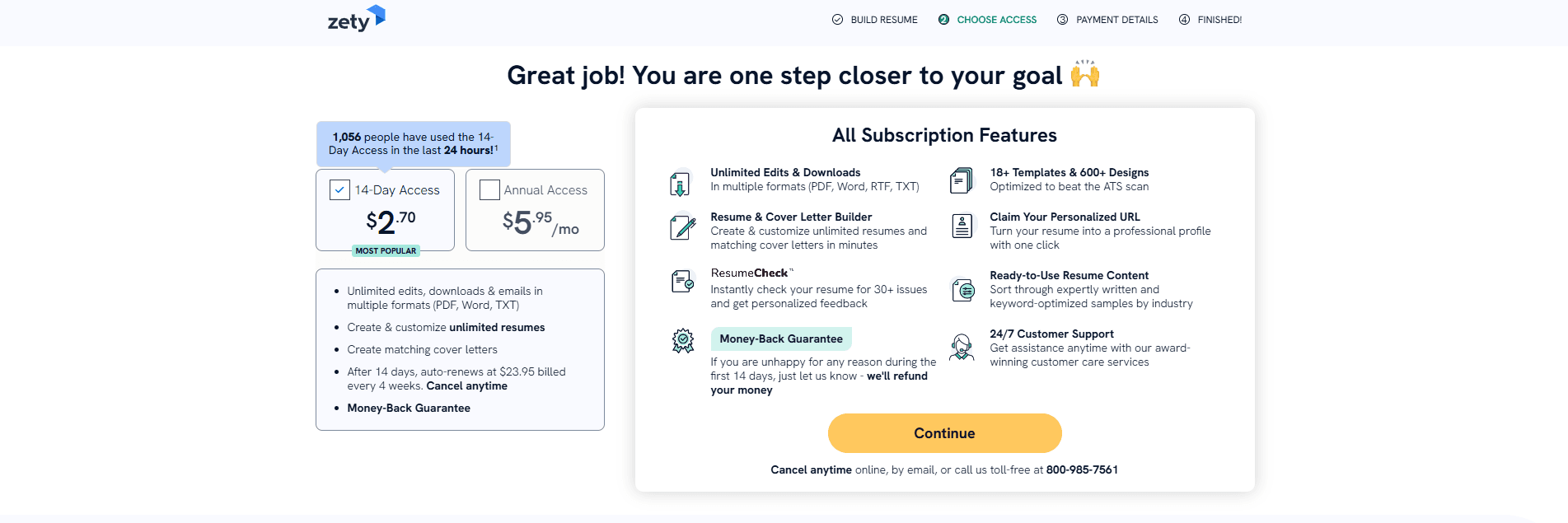 Zety download paywall PDF locked